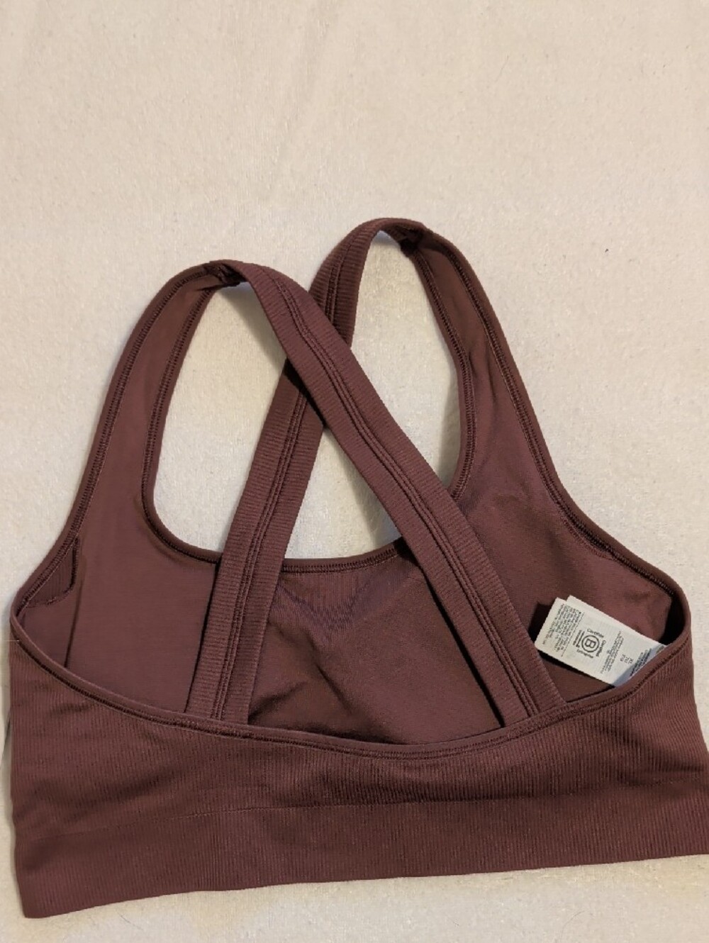 Athleta Ribbed Aurora Scoop Bra D-DD Racerback Tawney Rose Mauve Purple - Picture 5 of 7